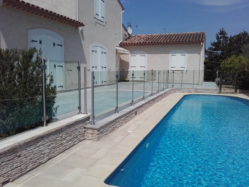 Piscine Garde-corps en verre à Montpellier
