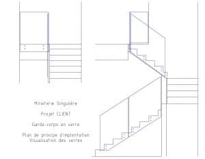 plans d&#039;installation des Gardes-corps en verre