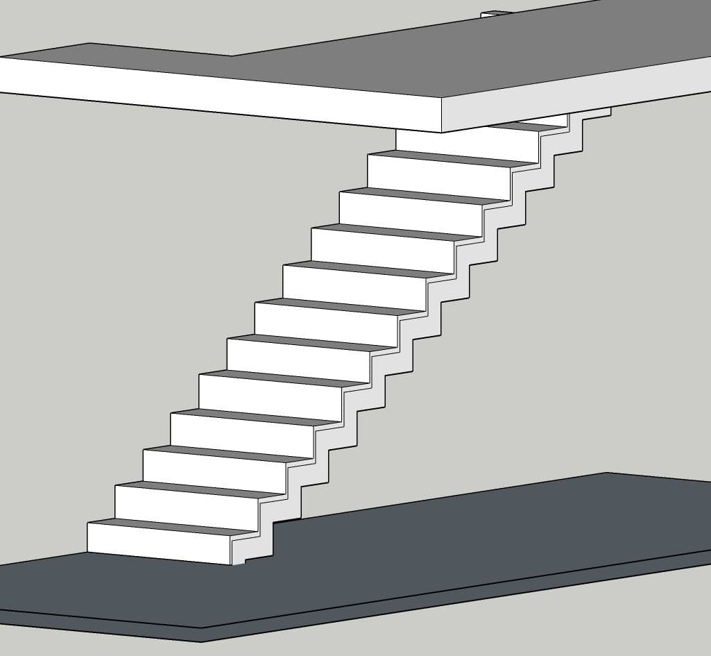 plan escalier 3D
