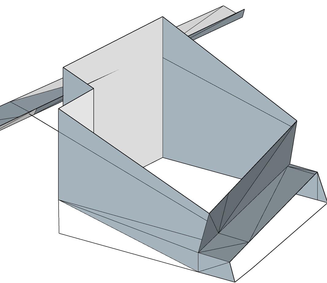 modélisation du puis de jour dans la toiture en 3D