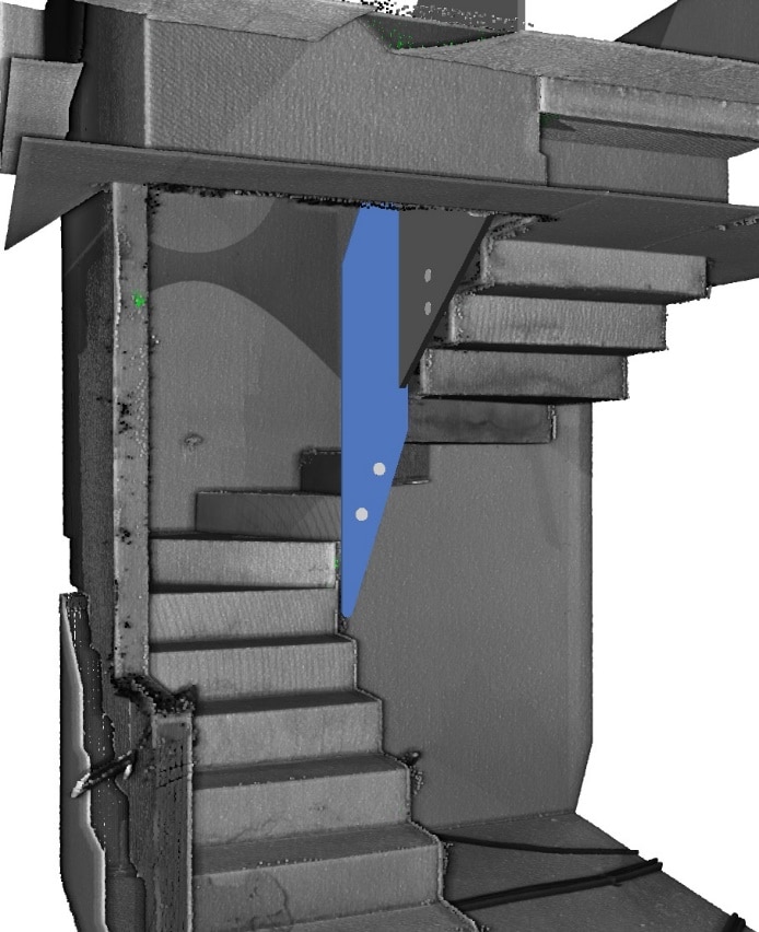escalier 3D et garde corps
