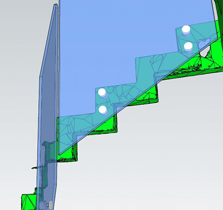 Modélisation 3D garde corps en verre